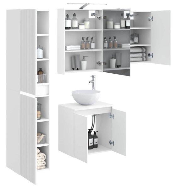Fürdőszobai Szekrény Szett 5 pcs Fehér 50 x 14,5 x 70 cm
