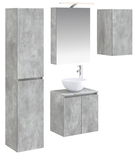 Fürdőszobai Szekrény Szett 5 pcs Betonszürke 50 x 14,5 x 70 cm