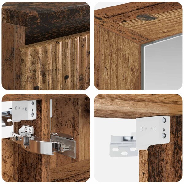Fürdőszobai Szekrény Szett 5 pcs Antik Fa 50 x 14,5 x 70 cm