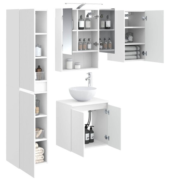 Fürdőszobai Szekrény Szett 5 pcs Fehér 50 x 14,5 x 70 cm
