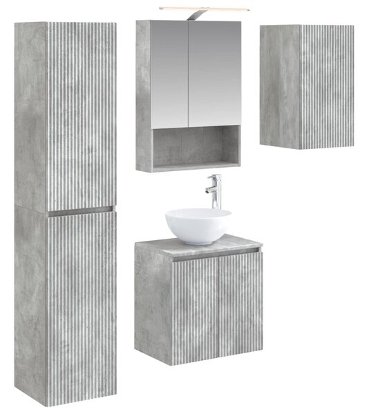 Fürdőszobai Szekrény Szett 5 pcs Betonszürke 50 x 14,5 x 70 cm