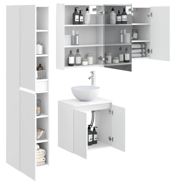 Fürdőszobai Szekrény Szett 5 pcs Fehér 53 x 15,5 x 70 cm