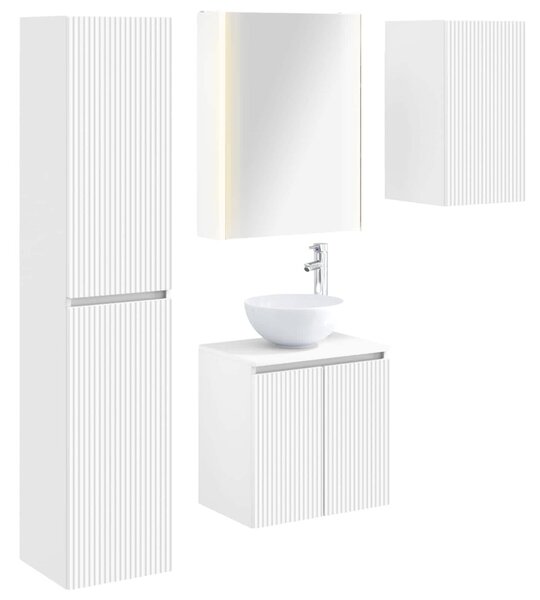 Fürdőszobai Szekrény Szett 5 pcs Fehér 53 x 15,5 x 70 cm