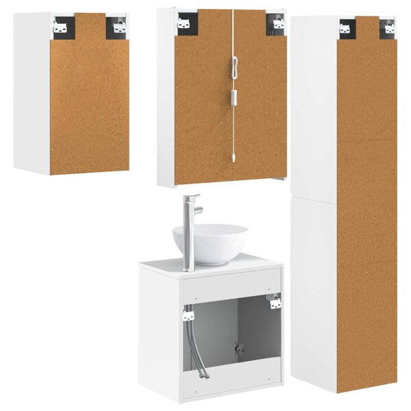 Fürdőszobai Szekrény Szett 5 pcs Fehér 53 x 15,5 x 70 cm