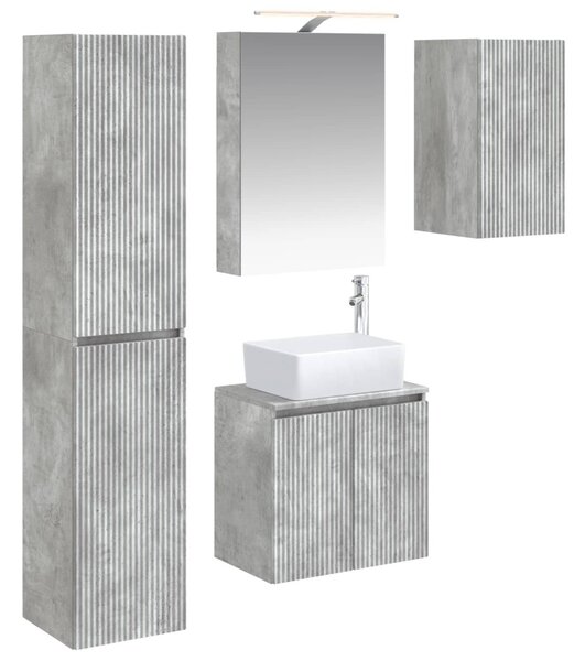 Fürdőszobai Szekrény Szett 5 pcs Betonszürke 50 x 14,5 x 70 cm