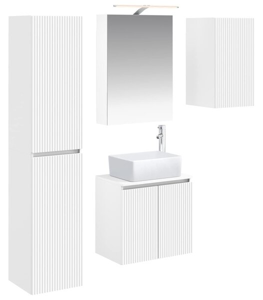 Fürdőszobai Szekrény Szett 5 pcs Fehér 50 x 14,5 x 70 cm
