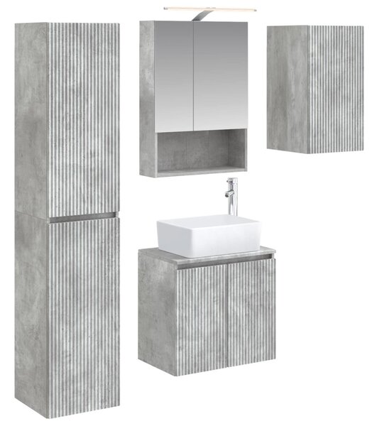 Fürdőszobai Szekrény Szett 5 pcs Betonszürke 50 x 14,5 x 70 cm