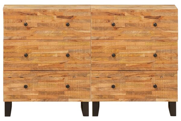 Széf 2 pcs Barna 60 x 33 x 75 cm Tömör Mangófát