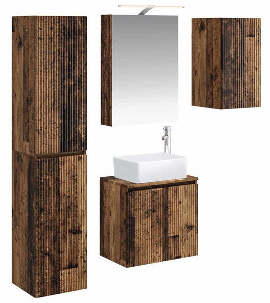 Fürdőszobai Szekrény Szett 5 pcs Antik Fa 50 x 14,5 x 70 cm