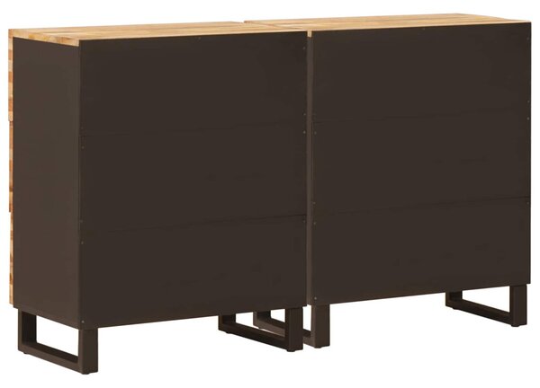 Széf 2 pcs Barna 60 x 33 x 75 cm Tömör Mangófát