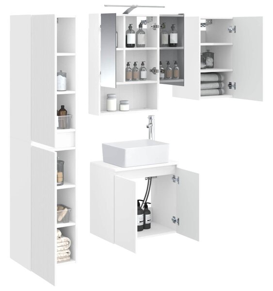 Fürdőszobai Szekrény Szett 5 pcs Fehér 50 x 14,5 x 70 cm