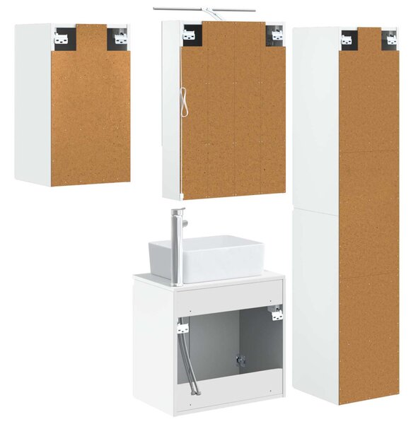 Fürdőszobai Szekrény Szett 5 pcs Fehér 50 x 14,5 x 70 cm