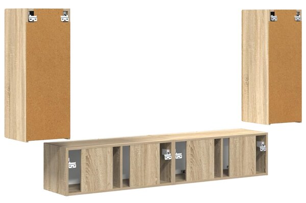 TV falit kabinet szett 4 pcs Sonoma tölgy Faanyag