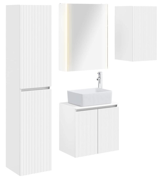 Fürdőszobai Szekrény Szett 5 pcs Fehér 53 x 15,5 x 70 cm