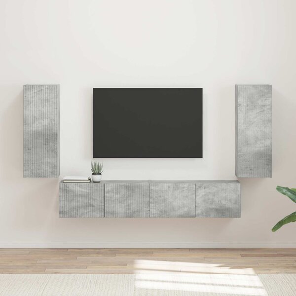 TV falit kabinet szett 4 pcs Beton Szürke Faanyag