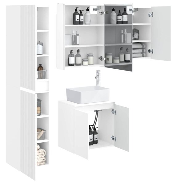 Fürdőszobai Szekrény Szett 5 pcs Fehér 53 x 15,5 x 70 cm