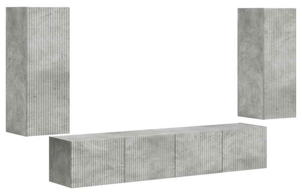 TV falit kabinet szett 4 pcs Beton Szürke Faanyag