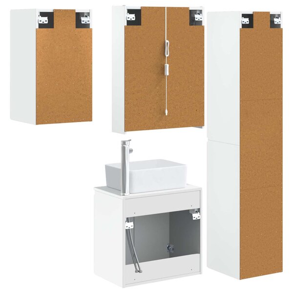 Fürdőszobai Szekrény Szett 5 pcs Fehér 53 x 15,5 x 70 cm