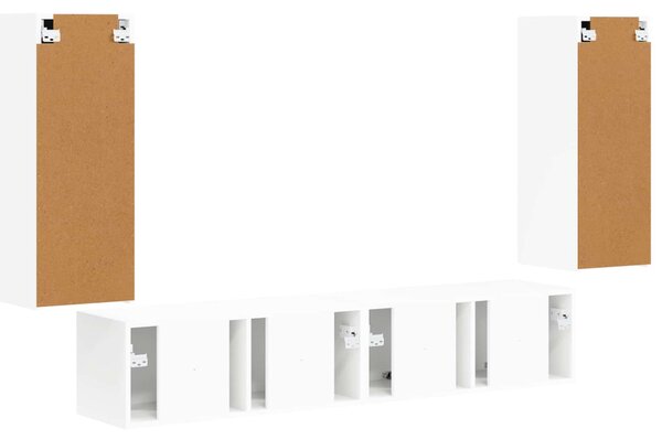 TV falit kabinet szett Falra szerelhető 4 pcs Fehér Faanyag