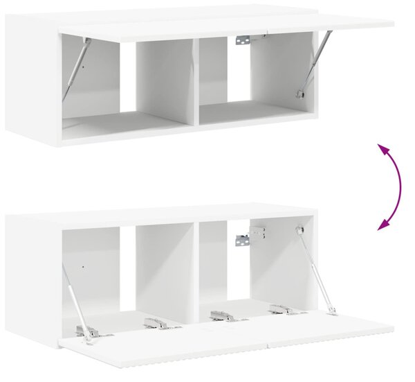TV falit kabinet szett Falra szerelhető 4 pcs Fehér Faanyag