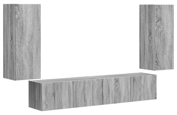 TV falit kabinet szett 4 pcs Szürke Sonoma Faanyag