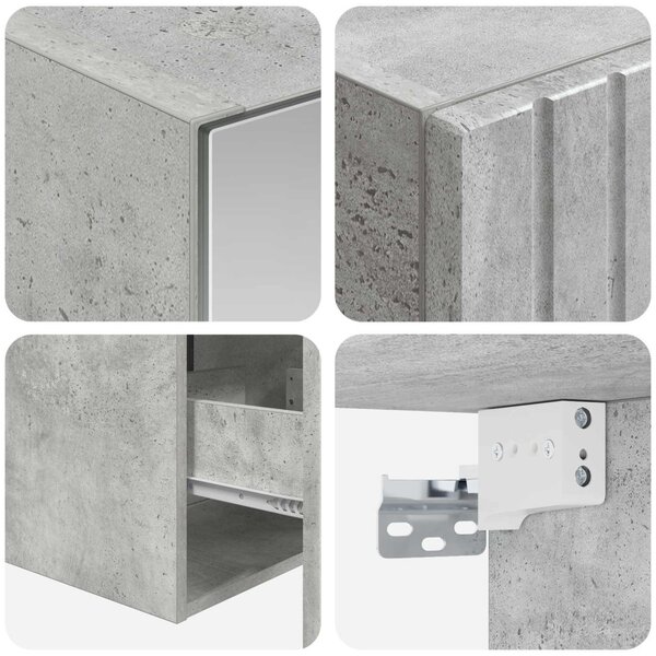 Fürdőszobai Szekrény Szett 5 pcs Betonszürke
