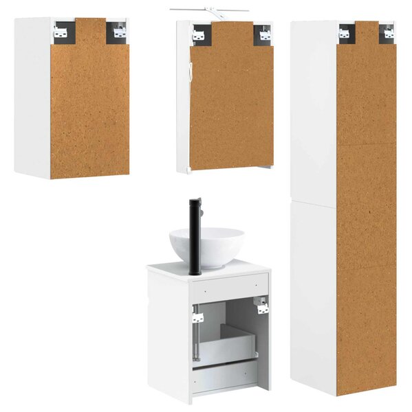 Fürdőszobai Szekrény Szett 5 pcs Fehér 40 x 10,5 x 60,5 cm