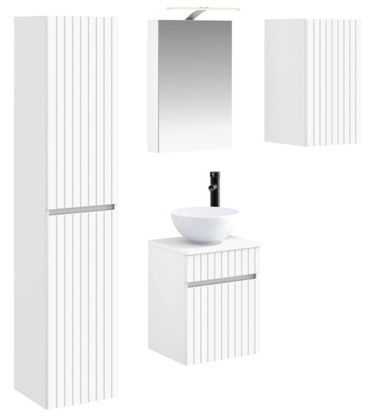 Fürdőszobai Szekrény Szett 5 pcs Fehér 40 x 10,5 x 60,5 cm