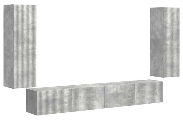 TV falit kabinet szett 4 pcs Beton Szürke Faanyag