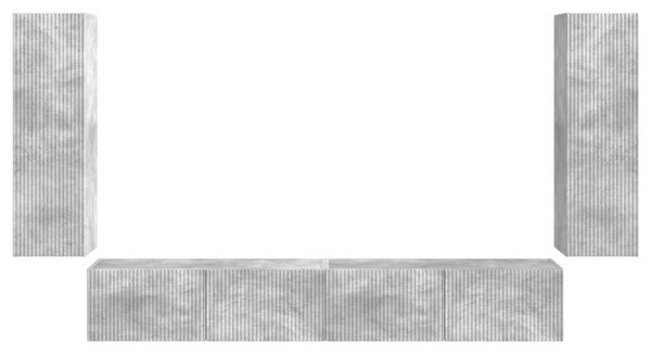 TV falit kabinet szett 4 pcs Beton Szürke Faanyag