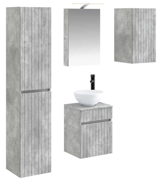 Fürdőszobai Szekrény Szett 5 pcs Betonszürke