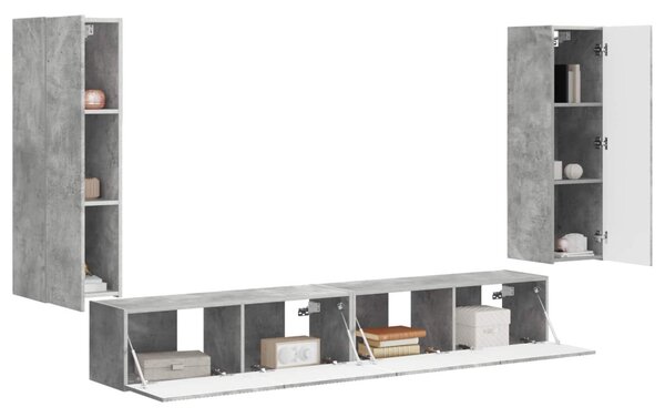TV falit kabinet szett 4 pcs Beton Szürke Faanyag