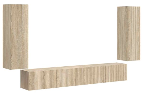 TV falit kabinet szett 4 pcs Sonoma tölgy Faanyag