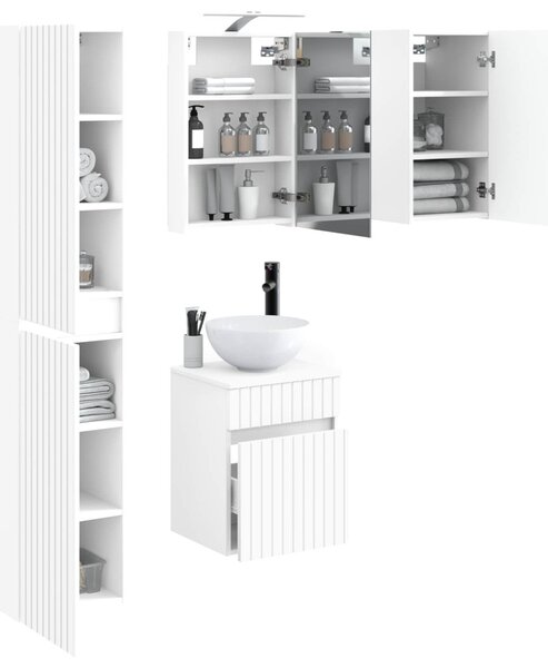 Fürdőszobai Szekrény Szett 5 pcs Fehér 40 x 10,5 x 60,5 cm