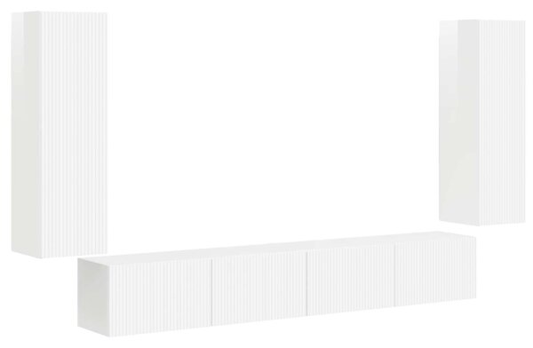 TV falit kabinet szett 4 pcs Magas Fényű Fehér Faanyag