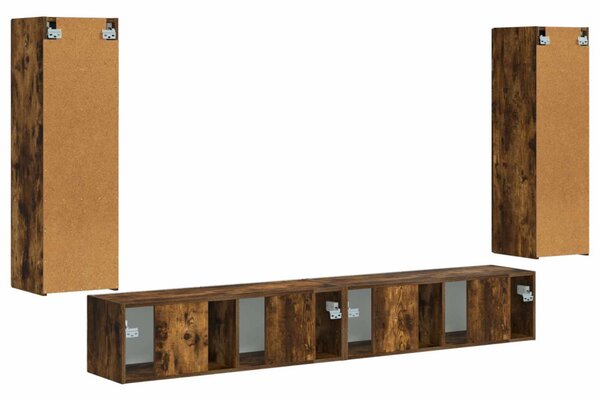 TV falit kabinet szett 4 pcs Füstölt tölgy Faanyag