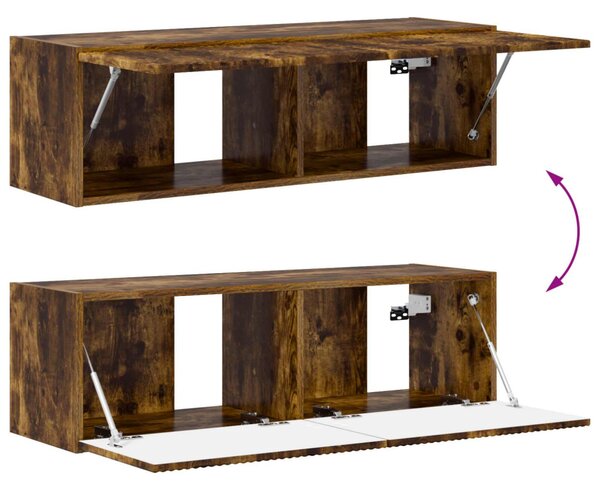 TV falit kabinet szett 4 pcs Füstölt tölgy Faanyag