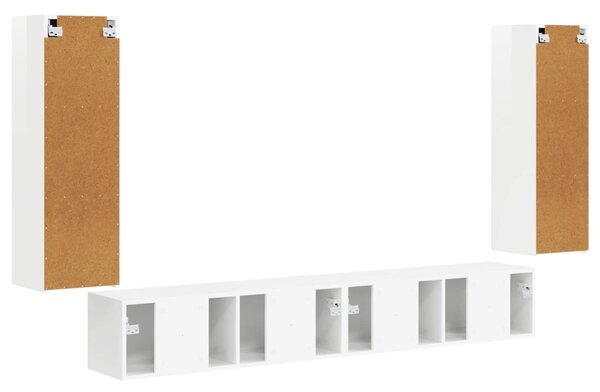 TV falit kabinet szett 4 pcs Magas Fényű Fehér Faanyag