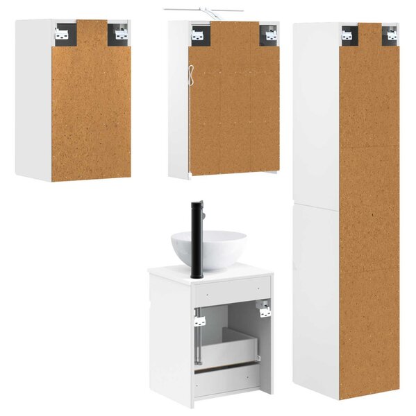 Fürdőszobai Szekrény Szett 5 pcs Fehér 43 x 16 x 62,5 cm