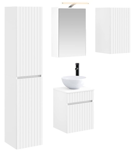 Fürdőszobai Szekrény Szett 5 pcs Fehér 43 x 16 x 62,5 cm