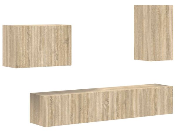 TV falit kabinet szett 4 pcs Sonoma tölgy Faanyag