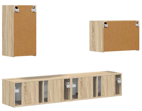 TV falit kabinet szett 4 pcs Sonoma tölgy Faanyag