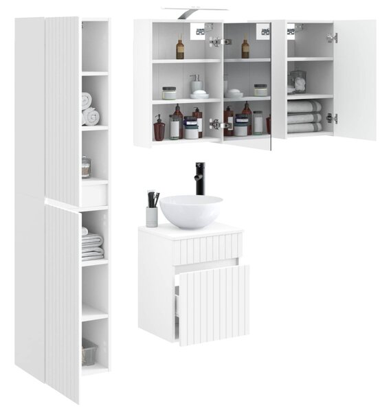 Fürdőszobai Szekrény Szett 5 pcs Fehér 43 x 16 x 62,5 cm