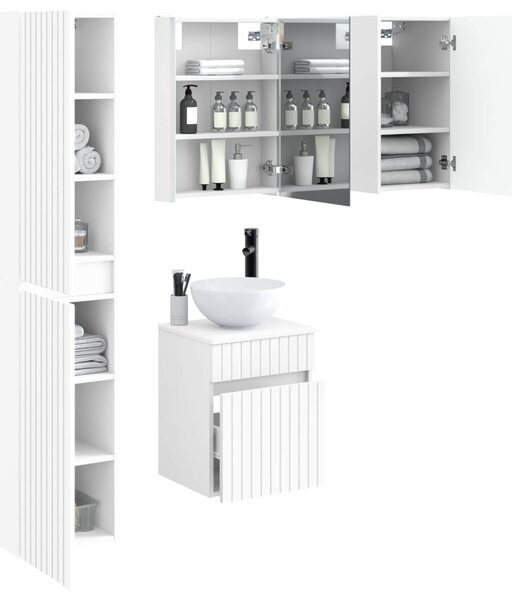 Fürdőszobai Szekrény Szett 5 pcs Fehér 43 x 11,5 x 60,5 cm