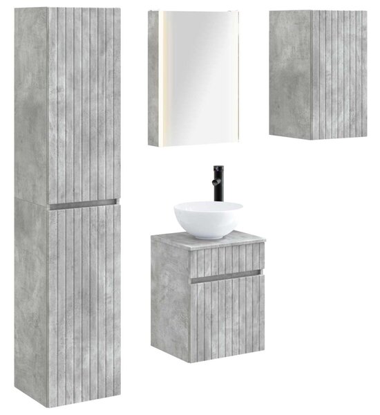 Fürdőszobai Szekrény Szett 5 pcs Betonszürke