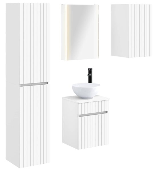 Fürdőszobai Szekrény Szett 5 pcs Fehér 43 x 11,5 x 60,5 cm