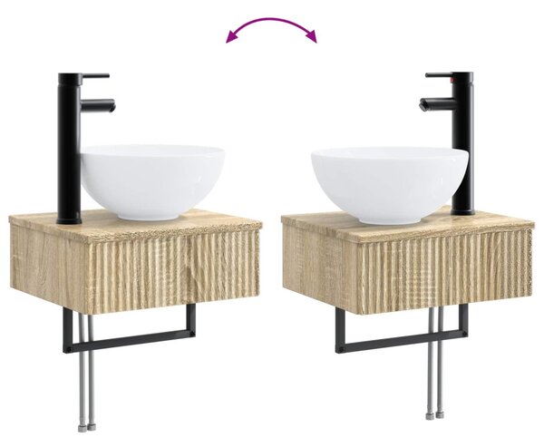 Fürdőszobai Szekrény Szett 4 pcs Sonoma Tölgy