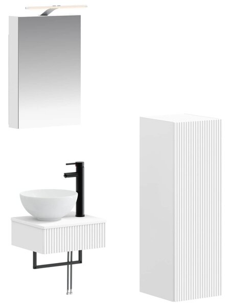 Fürdőszobai Szekrény Szett 4 pcs Fehér 40 x 10,5 x 60,5 cm