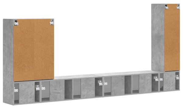 TV falit kabinet szett Falra szerelhető 6 pcs Beton Szürke