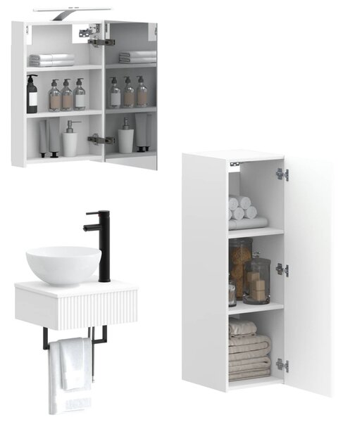 Fürdőszobai Szekrény Szett 4 pcs Fehér 40 x 10,5 x 60,5 cm